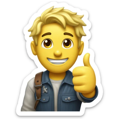 Valut-boy thumbs up fallout wearin ga  raincoa sticker