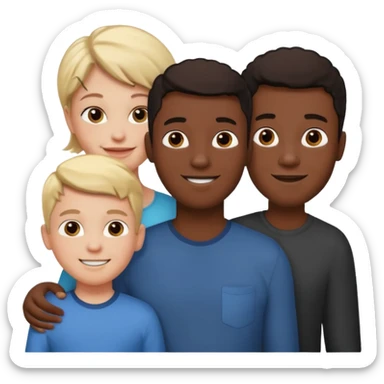 two white parents standing behind their black son sticker