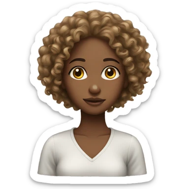 Somali girl long eyelashes and curly hair sticker