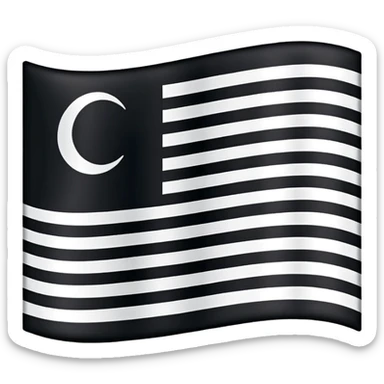 A simple flag with three black horizontal lines and three white horizontal lines, no stars sticker