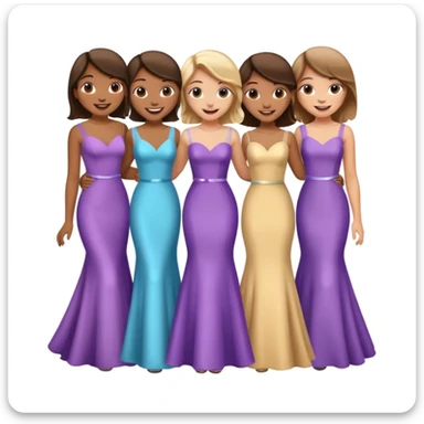girls in a prom sticker