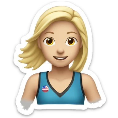 Blonde girl playing volleyball sticker