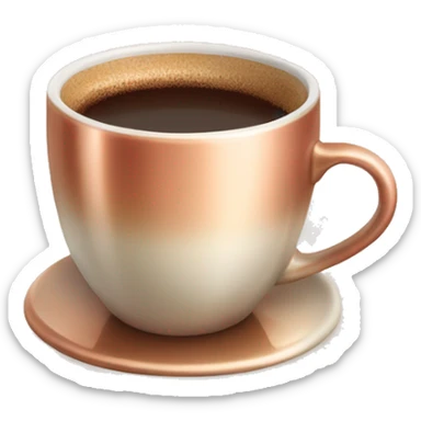 Realistic isolated rose gold,brown, and cream gradient coffee cup . sticker