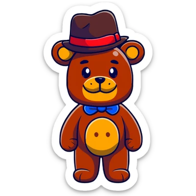 Freddy Fazbear with hat sticker
