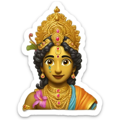 Shree krishna with basuri sticker