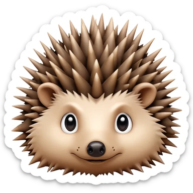 really cute confused hedgehog face with wooden thorny bramble stem wrapped around its forehead, spiky asymmetric thorns, no leaves, only face and neck visible sticker