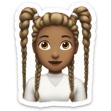 girl with two long braids sticker