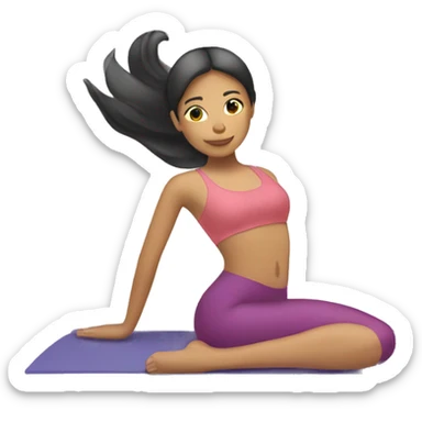 Filipina doing Pilates mermaid stretch  sticker
