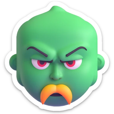 angry emoji face with redder face, furrowed brows, steam coming from nose sticker
