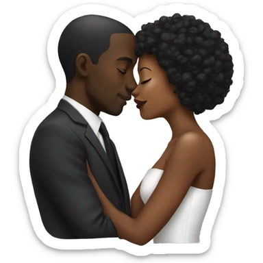 Black man kiss black woman sticker