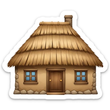 saman çatılı ev sticker