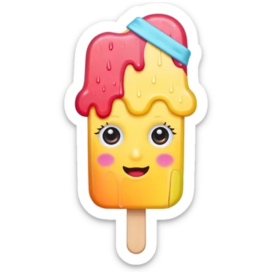 popsicle with eyes and headband wearing sticker
