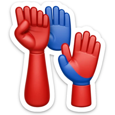 sports foam finger american football blue (#00A3E0) and red (#F9423A) sticker