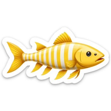 Yellow  çizgili uzun balık sticker