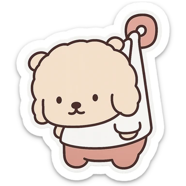 Transform the image into a WhatsApp sticker by removing the background and leaving only the cute little dog with a white border around it for a sticker effect. sticker