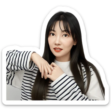 striped shirt girl portrait sticker