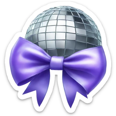 Disco ball bow sticker