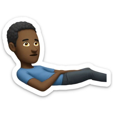 a white person resting on a sofa in the living room sticker