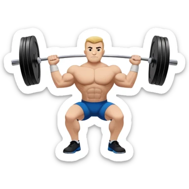 An emblem symbolizing powerlifting, featuring a bold barbell at the center, with strong, muscular arms lifting the barbell. The design is dynamic and powerful, using sharp lines and bold text. The background is minimal, ensuring the focus stays on the emblem. sticker