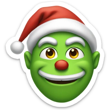 Santa in a grinch costume sticker