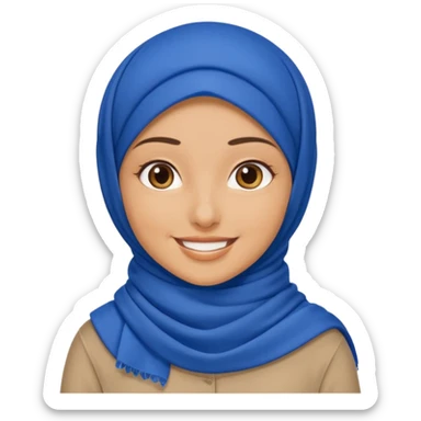  Hijab (headscarf covering hair/neck), lady with smile  sticker