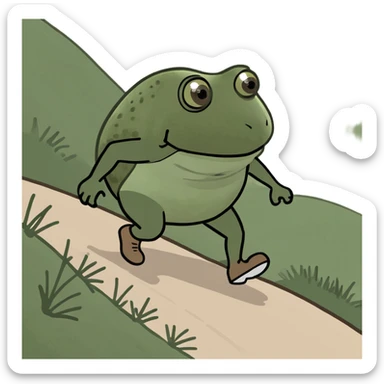 bufo hiking uphill sticker