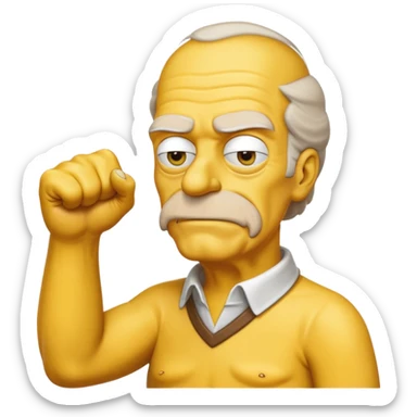 old man shaking fist simpsons sticker