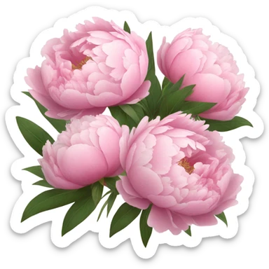 Pink peonies bouquet  sticker