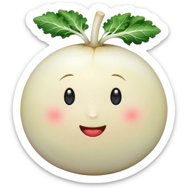 Make white radish apple emoji style sticker