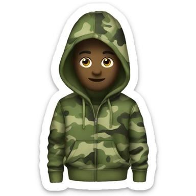 camouflage hoodie sticker