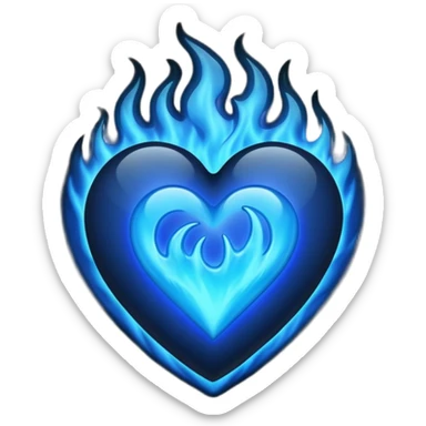 Black heart with blue flems like that ❤️‍🔥  sticker