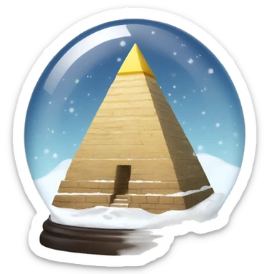 pyramid snow globe, 4k, no background sticker
