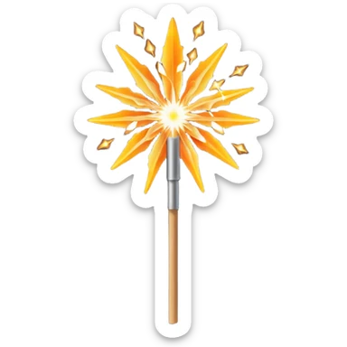 white sparkler on a stick sticker