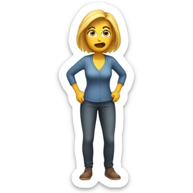 Woman shocked hand on her head full height sticker