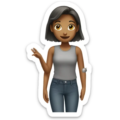 Girl closing door sticker