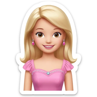 barbie girl dress color, half body sticker