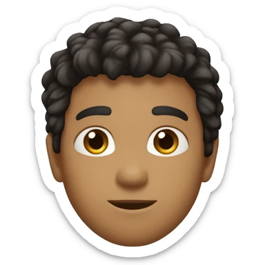 garcon blanc cheveux noir / brun yeux marrons cheveux cours qui son vers l'avant . sticker