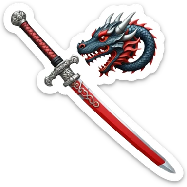A dragon handle of a samurai sword sticker