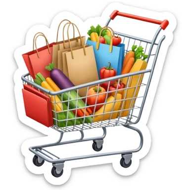 einkaufstüten im einkaufswagen sticker