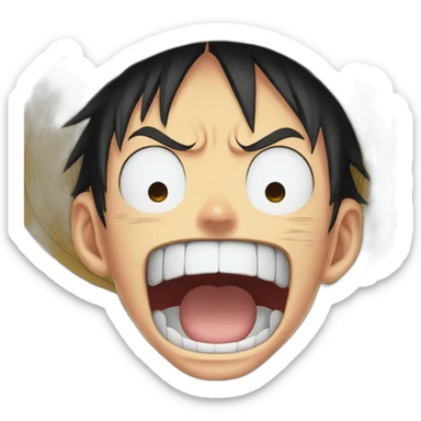 angry-screaming-luffy-from-onepiece sticker
