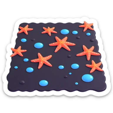 carpet on the sea floor, with bubbles and starfish sticker