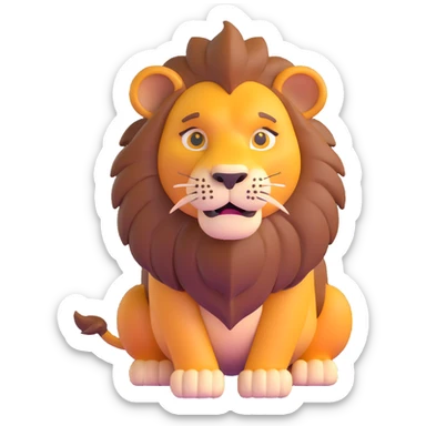 flirtatious lion looking sideways with suggestive expression sticker