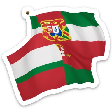 bandeira com brasão português numa bandeira com fundo, metade azul e a outra metade branca sticker