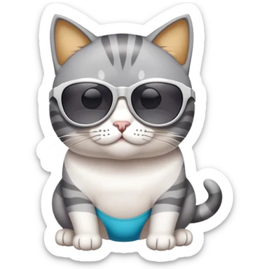 Cat with sunglasses and speedo sticker