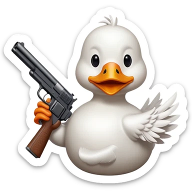 Duck with a gun sticker