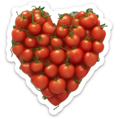red heart adorned with tomato garlands sticker