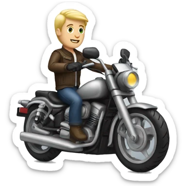 Blond guy on motorcycle  sticker