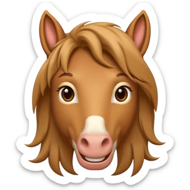 iOS looking horse mixed with a human portrait emoji sticker