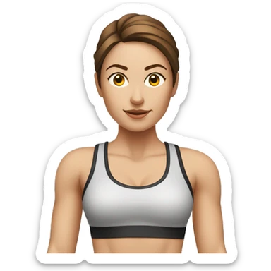 white woman with brown hair working out with TRX resistance bands sticker