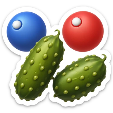 One pickle and two balls sticker